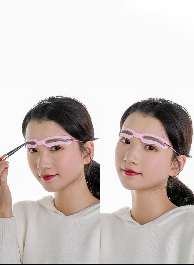 4 Pcs Reusable Waterproof Eyebrows Shape Stencil Eyebrow Shaping Kit Eyebrow Template With and Strap - Image 4