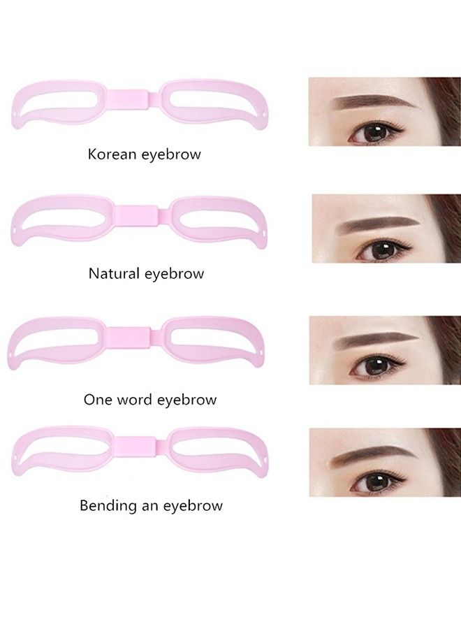 4 Pcs Reusable Waterproof Eyebrows Shape Stencil Eyebrow Shaping Kit Eyebrow Template With and Strap - Image 3