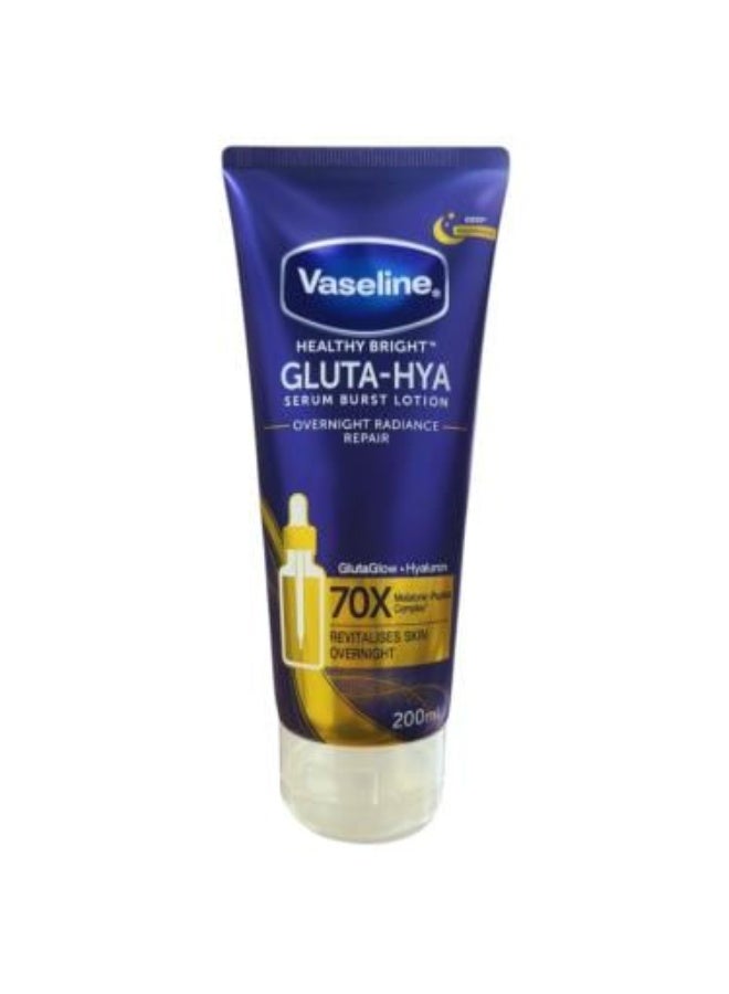 Vaseline Healthy Bright Gluta-Hya Serum Burst Lotion, Overnight Radiance Repair, 200ml