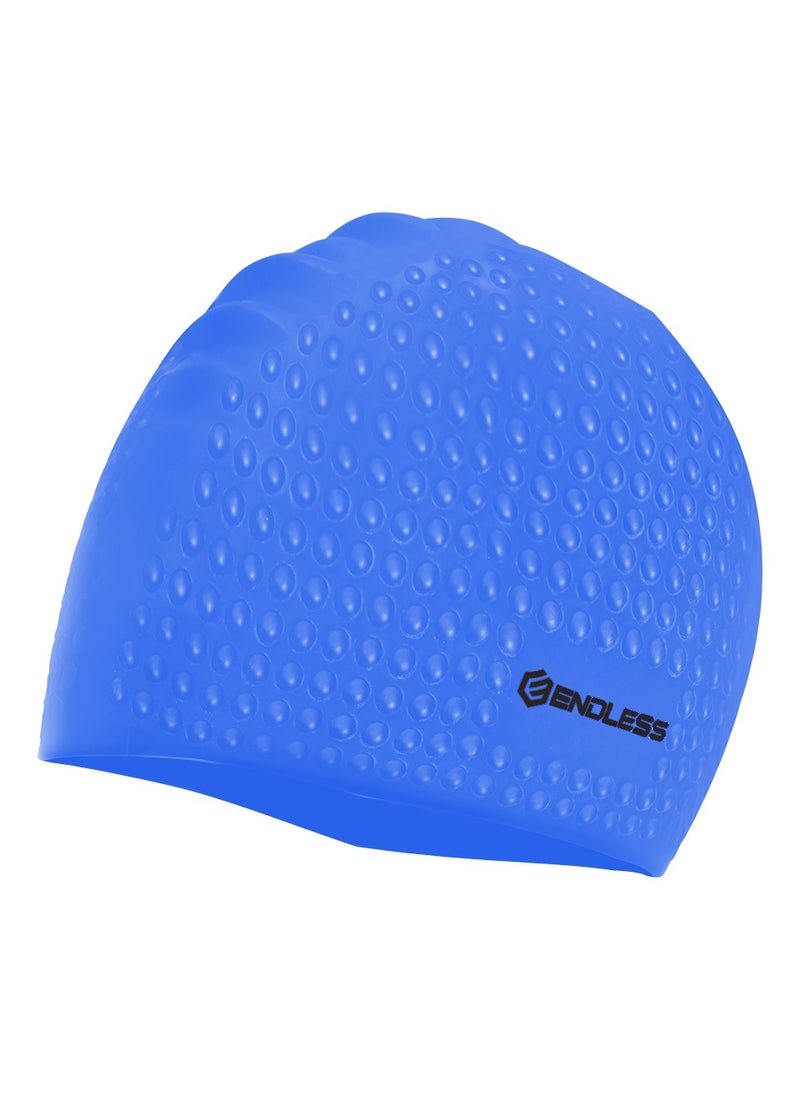 ENDLESS  Comfortable Silicon Swimming Cap with Bubble Design | Elastic Waterproof Swimming Cap for Long and Short Hair with Thicker Edge | For Adults, Women and Men  - Image 1