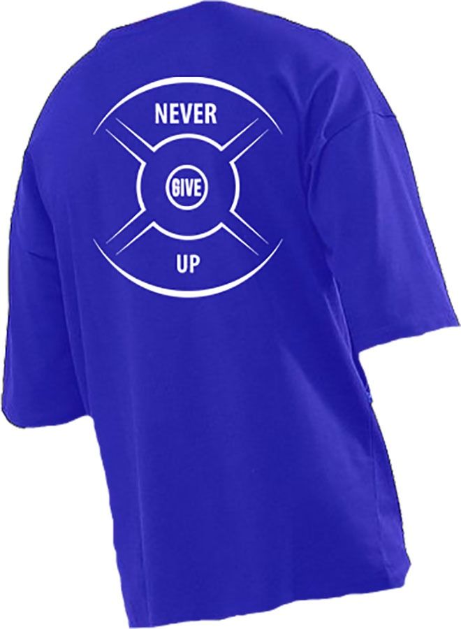 Genérico Men's Oversize T-shirt - NEVER GIVE UP Printed for exercise, gym and bodybuilding 8  - Image 5