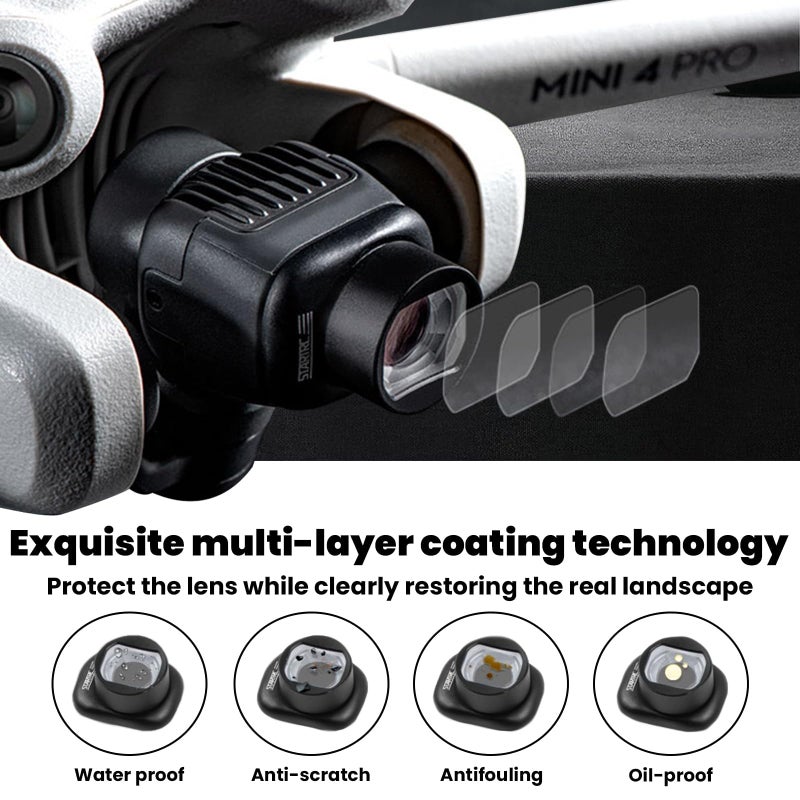 SOLARAE Mini 4 Pro Wide-Angle Lens, High-Definition Optical Glass, for Dji Mini 4 Pro Accessory, Easy To Install And Remove, Expand The Drone Shooting Angle Hd Lens - Image 3