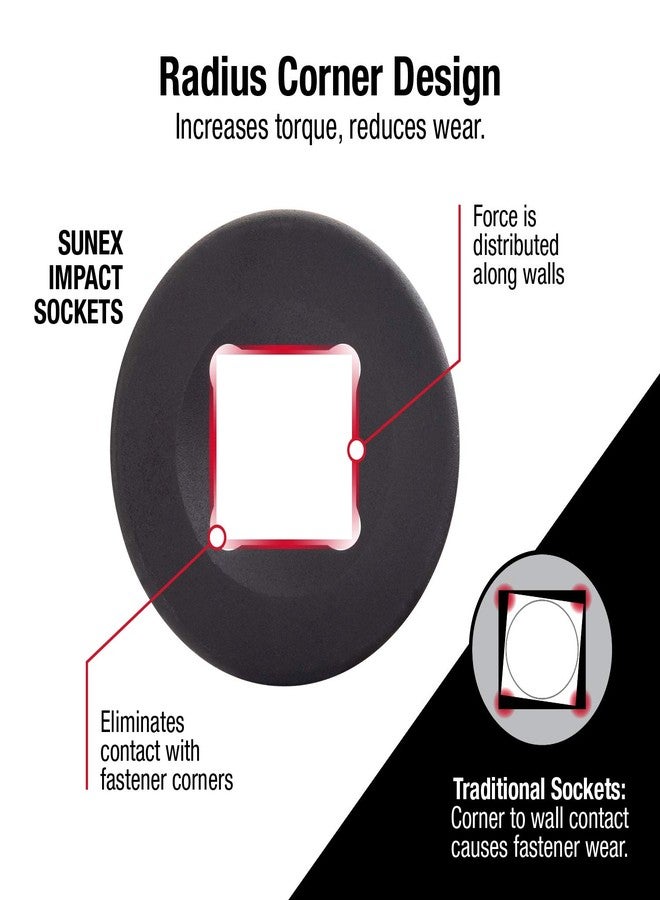 SUNEX TOOLS 2504, 1/2 Inch Drive Impact Extension Set, 4 Piece, SAE, 3 Inch - 15 Inch, Cr-Mo Steel, Radius Corner Design, Wobble Drive, Steel Ball Retainer, Dual Size Markings, with Storage Tray - Image 4