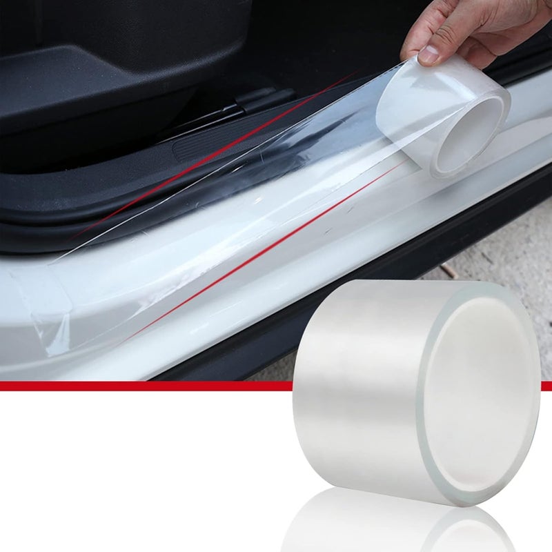 Scalebee High Glossy Anti Scratch Paint Protection Film Tape PPF for Car Protection & Decoration for All Car Door Transparent Adhesive Seal Strip Door Edge Guard (Transparent) - Image 1