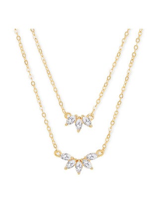 MINUTIAE Double Layered Chain Necklace With Flower Cut Diamond Pendant With Austrian Cubic Zirconia For Women And Girls With Extendable Chain (Gold) - pzsku/Z3CF895D588DA9C098B30Z/45/_/1738306201/520fe00d-3be8-4601-913d-a0c27e604141