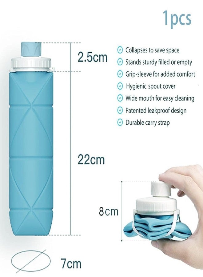 Kian Folding Silicone Water Bottle Sports Water Bottle Outdoor Travel Portable Water Cup Running Riding Camping Hiking Kettle(multi color)(pack of 1) - Image 2