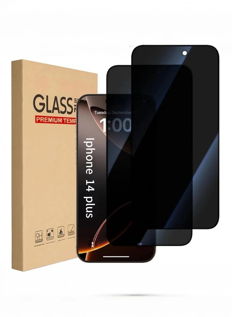 [2Pack] for iPhone 14  plus  Privacy Screen Protector, 9H+ Anti-Spy Tempered Glass Film for iPhone 14 plus Screen Protector Privacy  - Image 1