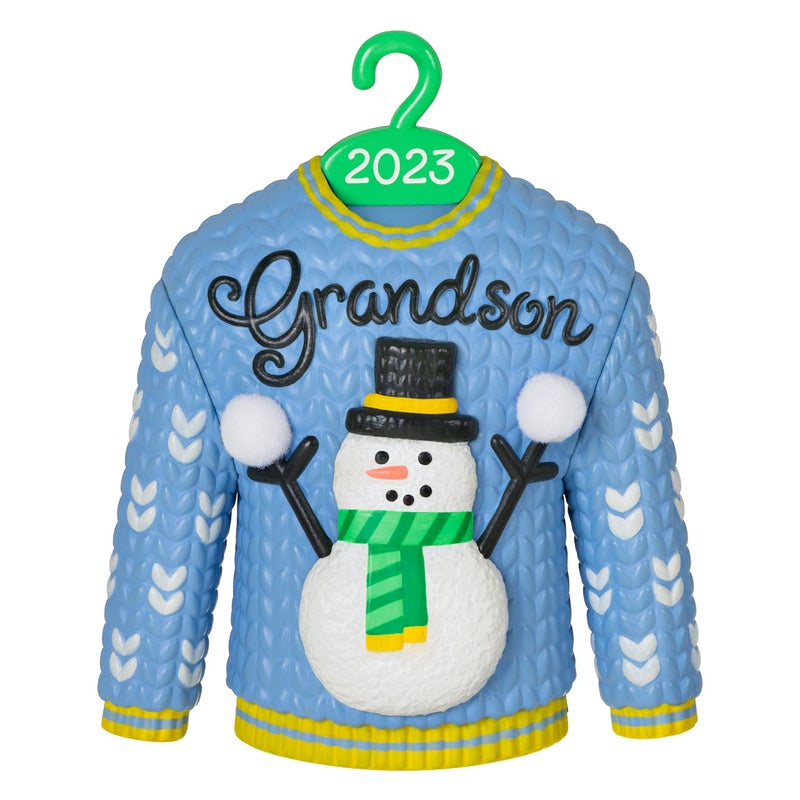 Hallmark Keepsake Hallmark Keepsake Christmas Ornament 2023  Grandson Christmas Sweater  Family Gifts - Image 1
