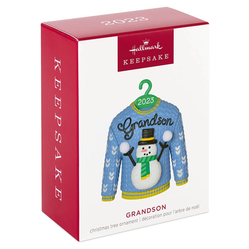 Hallmark Keepsake Hallmark Keepsake Christmas Ornament 2023  Grandson Christmas Sweater  Family Gifts - Image 3