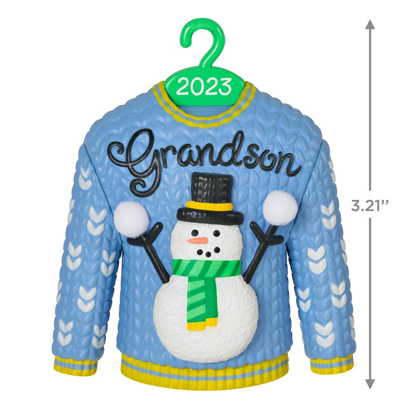 Hallmark Keepsake Hallmark Keepsake Christmas Ornament 2023  Grandson Christmas Sweater  Family Gifts - Image 5
