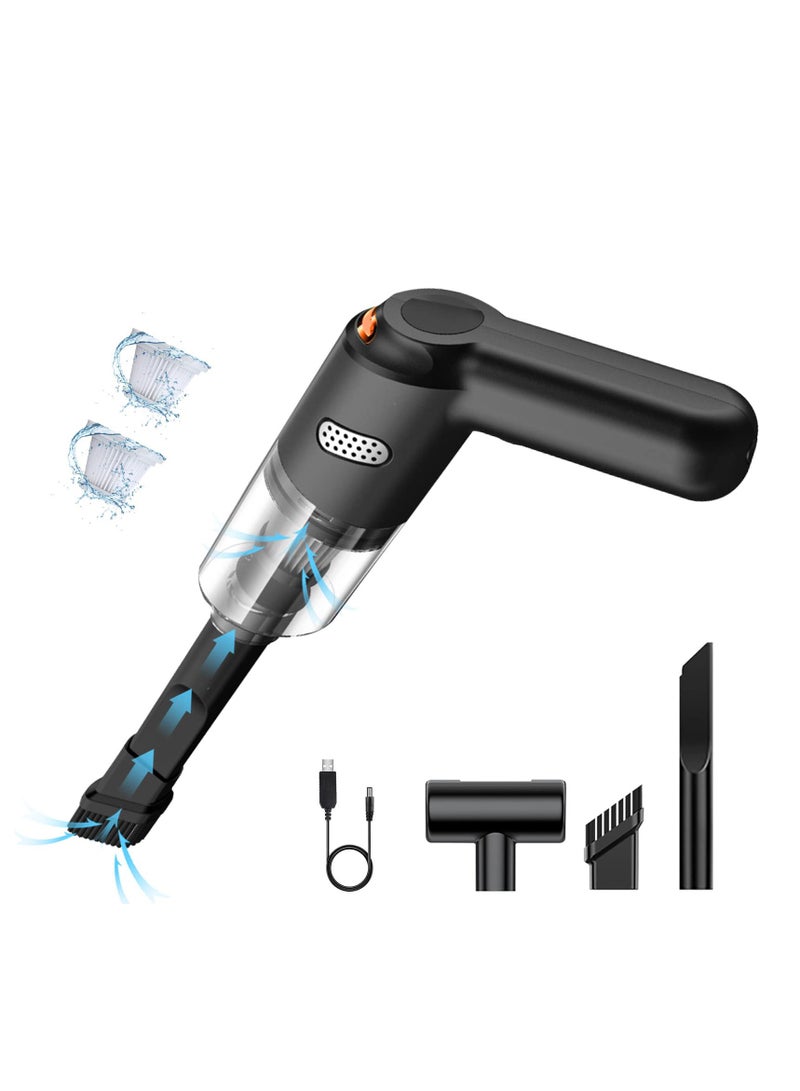 مكنسة يدوية للسيارة، مكنسة كهربائية محمولة بدون سلك تعمل بصوت منخفض، مكنسة سيارة قابلة للشحن محمولة، شفط قوي 10000PA للسفر، وشاحنة RV، والسيارة، والمنزل - Image 1