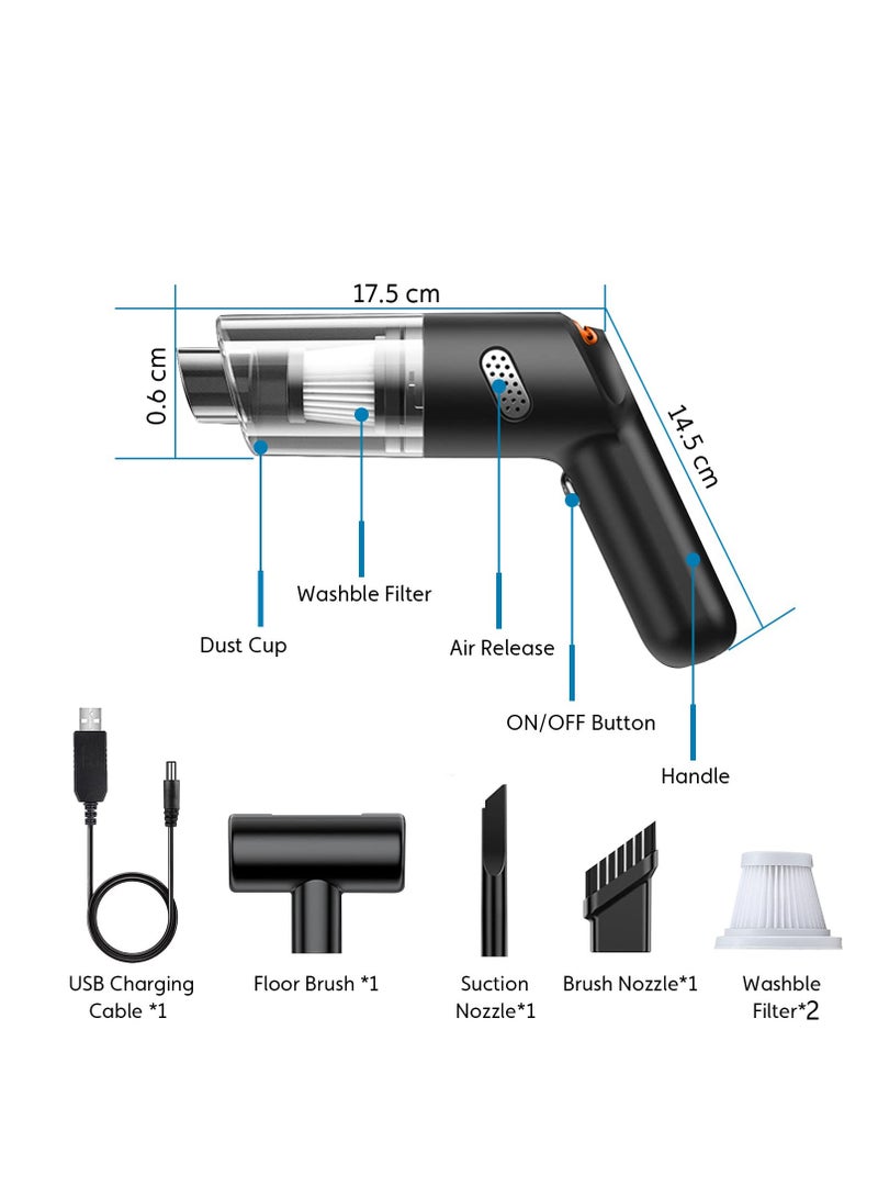مكنسة يدوية للسيارة، مكنسة كهربائية محمولة بدون سلك تعمل بصوت منخفض، مكنسة سيارة قابلة للشحن محمولة، شفط قوي 10000PA للسفر، وشاحنة RV، والسيارة، والمنزل - Image 5