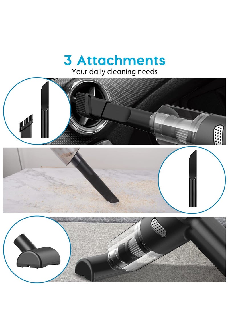 مكنسة يدوية للسيارة، مكنسة كهربائية محمولة بدون سلك تعمل بصوت منخفض، مكنسة سيارة قابلة للشحن محمولة، شفط قوي 10000PA للسفر، وشاحنة RV، والسيارة، والمنزل - Image 4