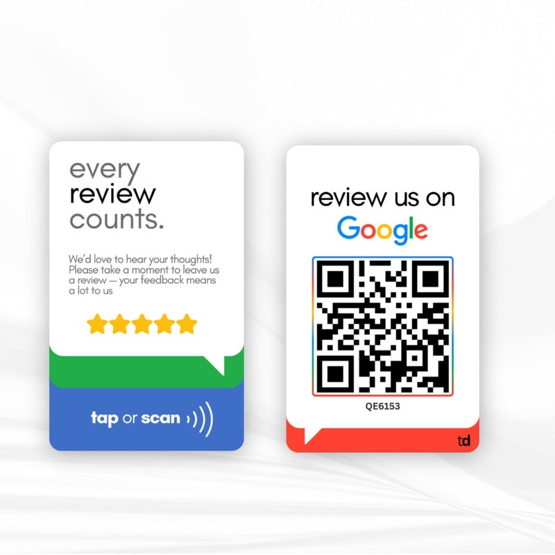 Tinydabba NFC & QR Tap or Scan Feedback Card for Business – Contactless Link Sharing for Shops, Clinics, Salons, Restaurants – Durable PVC – No App Required - Image 1