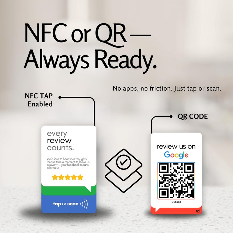 Tinydabba NFC & QR Tap or Scan Feedback Card for Business – Contactless Link Sharing for Shops, Clinics, Salons, Restaurants – Durable PVC – No App Required - Image 5