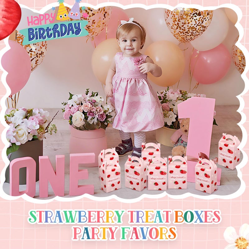 Sinload 24 Pack Strawberry Party Favor Boxes Birthday Treat Candy Goodie Boxes Strawberry Gift Fruit Berry Present Bag for Birthday Baby Shower Bachelorette Party Weddings(Berry First) - Image 5