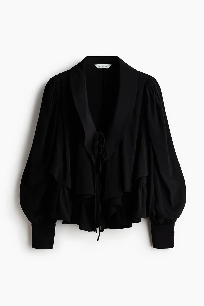 H&M Shawl-collared peplum blouse