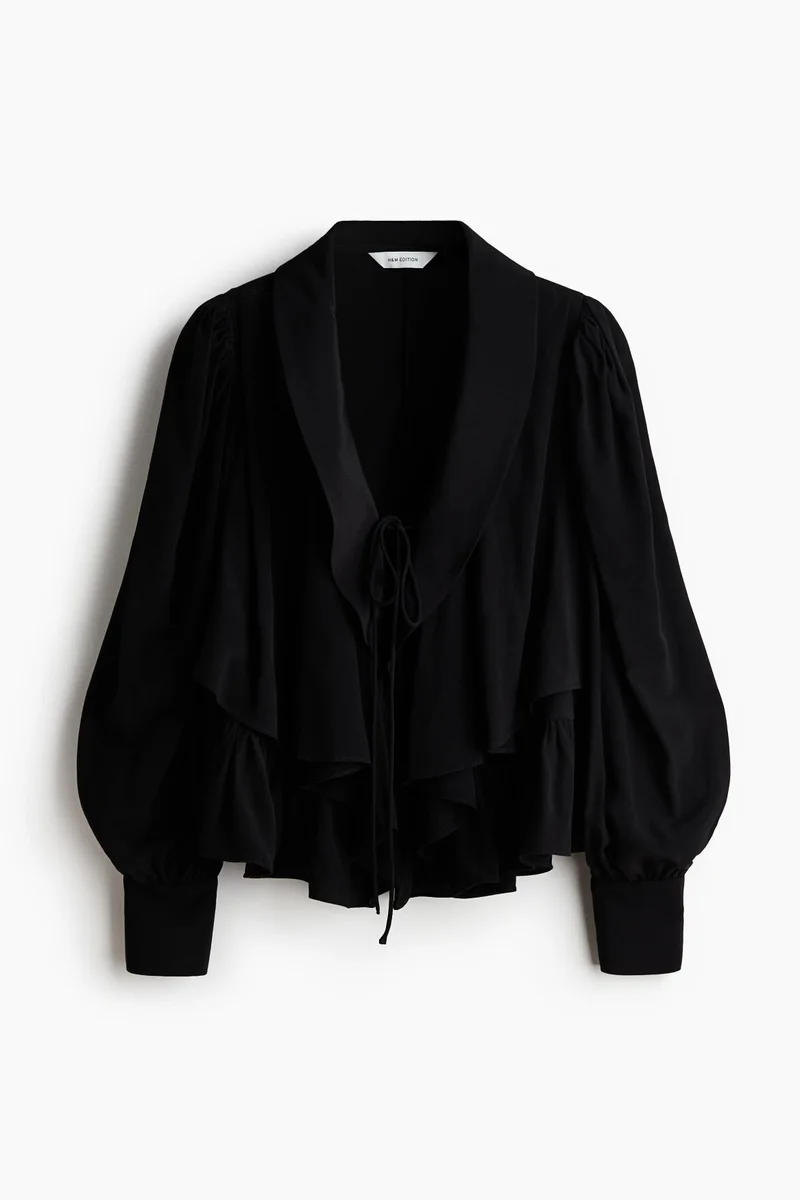 H&M  Shawl-collared peplum blouse for Women | Best Price UAE