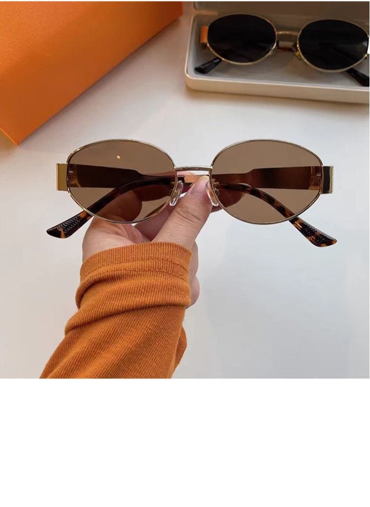 General Retro Oval Sunglasses Women Fashion Sunglasses Classic Tone UV400 Protection Anti-ultraviolet Sunglasses  - Image 2