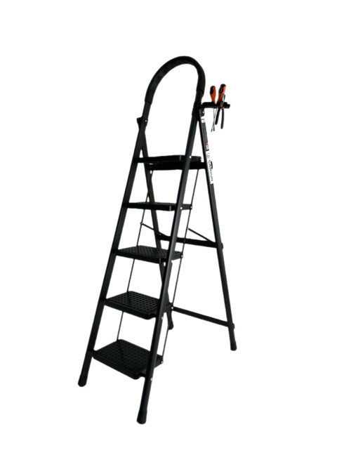 5 Steps Ladder，Foldable Ladder 5 Steps，Home Ladder 5 Step（Black）