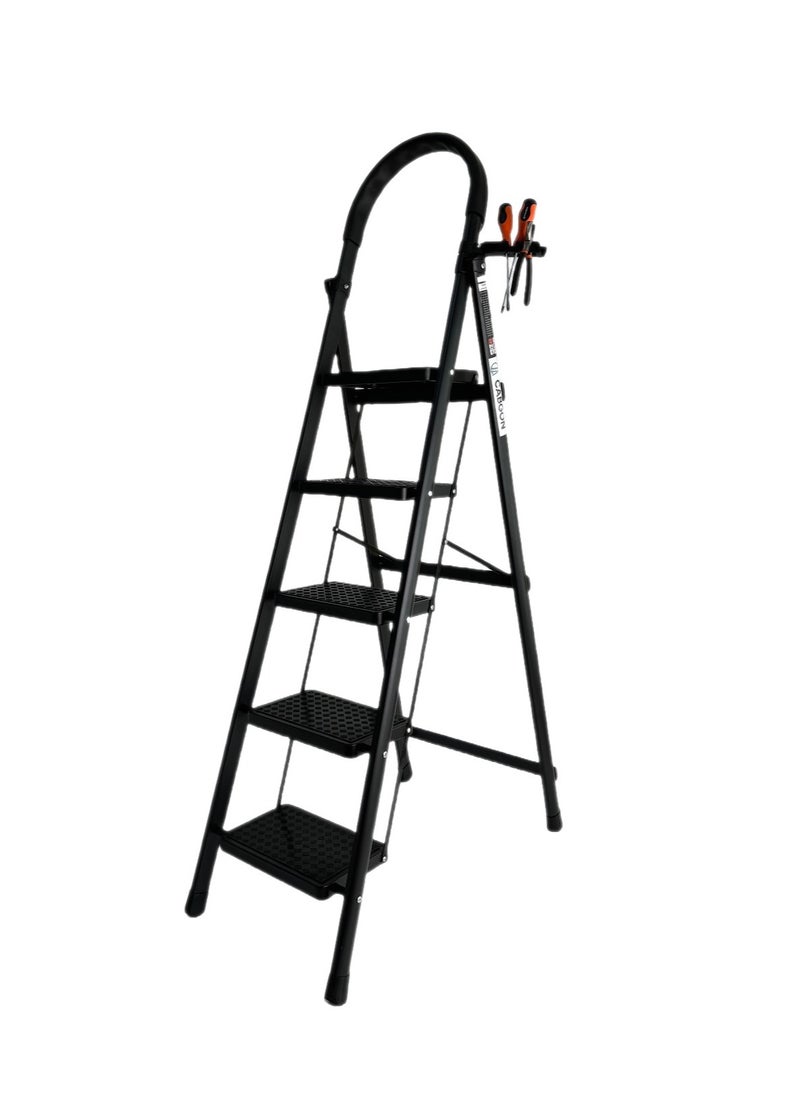 General - 5 Steps Ladder，Foldable Ladder 5 Steps，Home Ladder 5 Step（Black） - Image 1