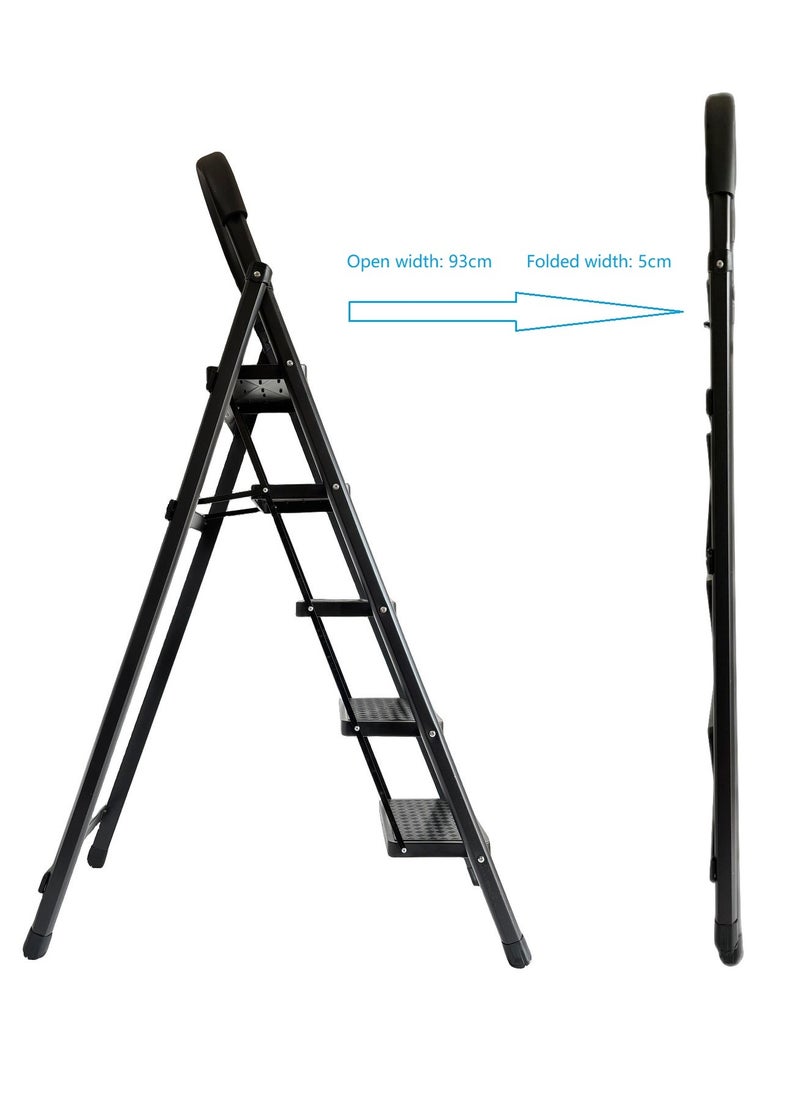 General - 5 Steps Ladder，Foldable Ladder 5 Steps，Home Ladder 5 Step（Black） - Image 1