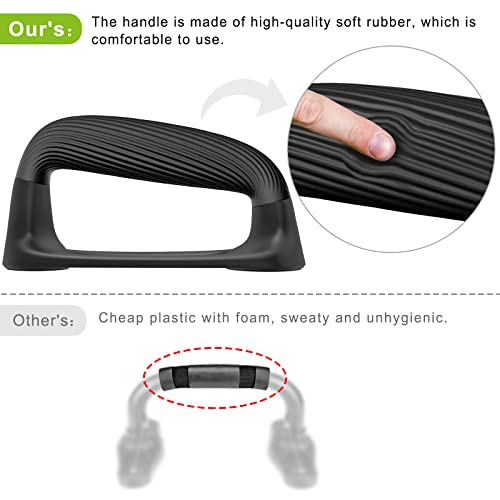 Kipika Push Up Bars, Pushup Stands With Thickened Soft Plastic Handle, Stable and Non-Slip Base, Pushup Handles Perfect for Floor Strength Training (Black) - Image 4