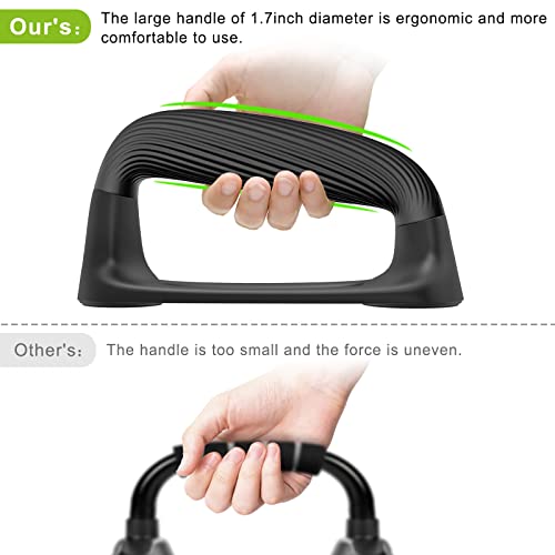 Kipika Push Up Bars, Pushup Stands With Thickened Soft Plastic Handle, Stable and Non-Slip Base, Pushup Handles Perfect for Floor Strength Training (Black) - Image 5