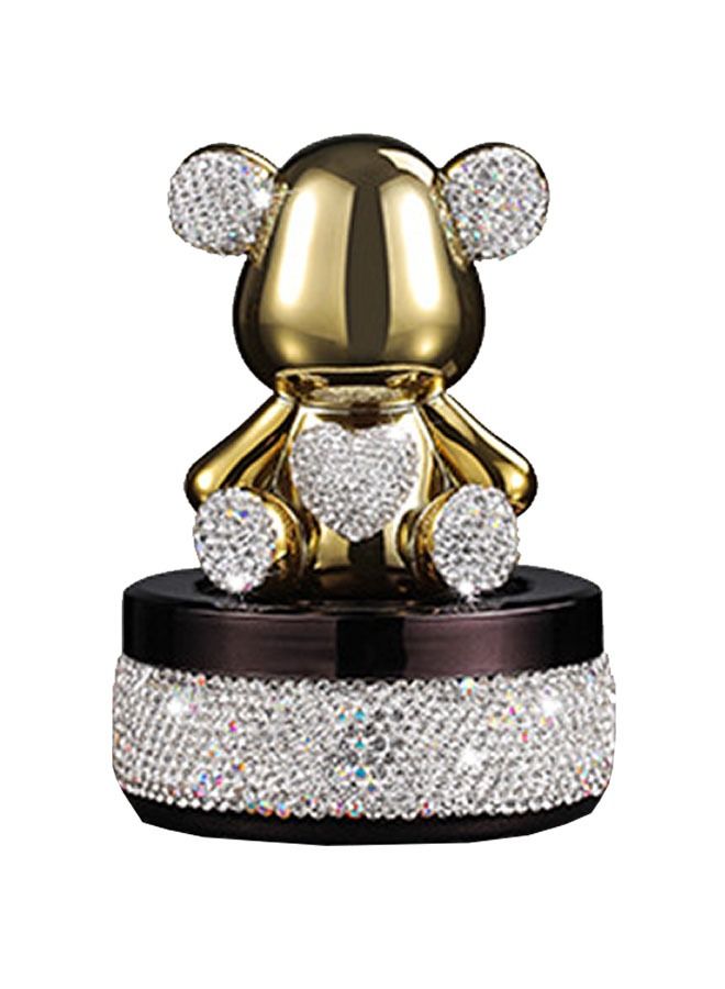 ZCM-HAPPY Diamond-studded Bear Car Aroma Diffuser Ornament (Gold) - Image 1