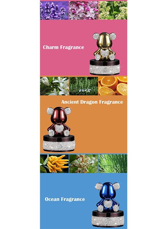 ZCM-HAPPY Diamond-studded Bear Car Aroma Diffuser Ornament (Gold) - Image 5