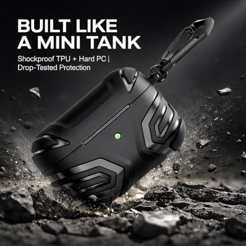 Mizi AirPods Pro 3 Cover Case (2025), Compatible with Airpods Pro 3rd Generation (USB-C Cable) - Full Body Shockproof Hard Protection Design - Black - Image 3