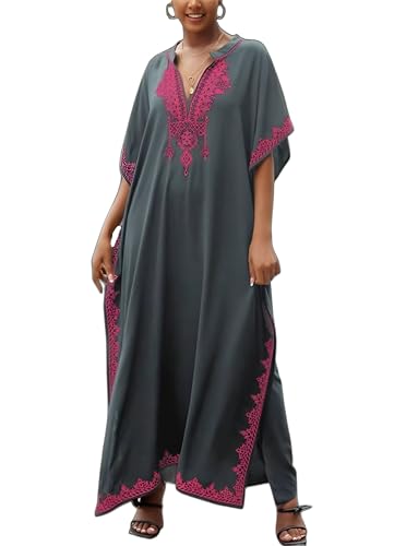 IMAGEKOPE Kaftan Dresses for Women Swimsuit Coverup Plus Size Beach Caftan Cover Ups for Swimwear Embroidery - Image 1