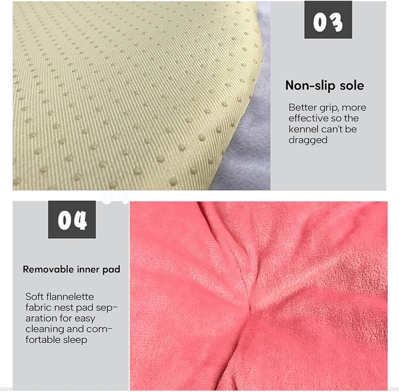 سرير حيوان أليف صغير مع وسادة قابلة للفك تصميم دانتيل أميرة باللون C مقاس S - Image 4