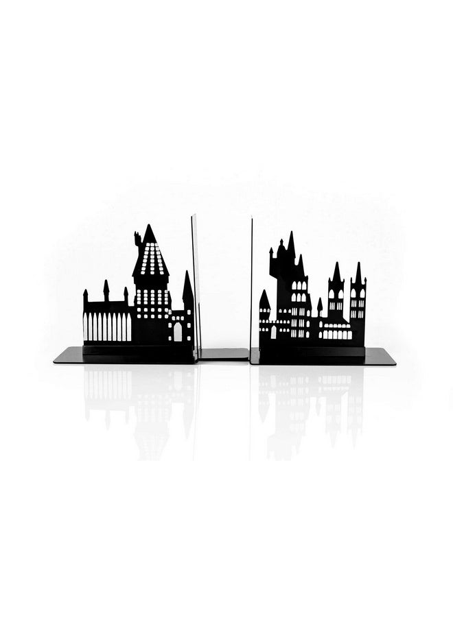 Harry Potter Seven20 Harry Potter Hogwarts Castle Metal Bookends | Die Cut Metal Bookends with Hogwarts Castle Silhouette Glow in The Dark Design | Ideal for Harry Potter Book Collections & More  - Image 2
