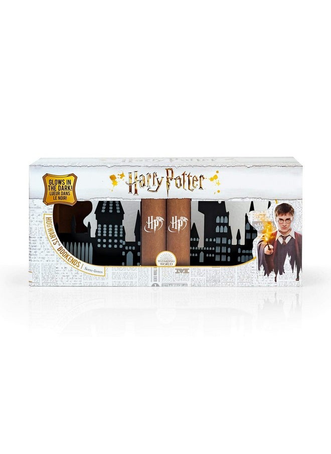 Harry Potter Seven20 Harry Potter Hogwarts Castle Metal Bookends | Die Cut Metal Bookends with Hogwarts Castle Silhouette Glow in The Dark Design | Ideal for Harry Potter Book Collections & More  - Image 5