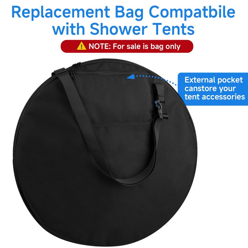 Xxerciz Carry Bag for Pop Up Privacy Shower Tent, Lightweight Replacement Bag with Shoulder Strap Compatible with Portable Toilet, Travel Storage Cover for Camping Beach (Only Bag) - Image 2