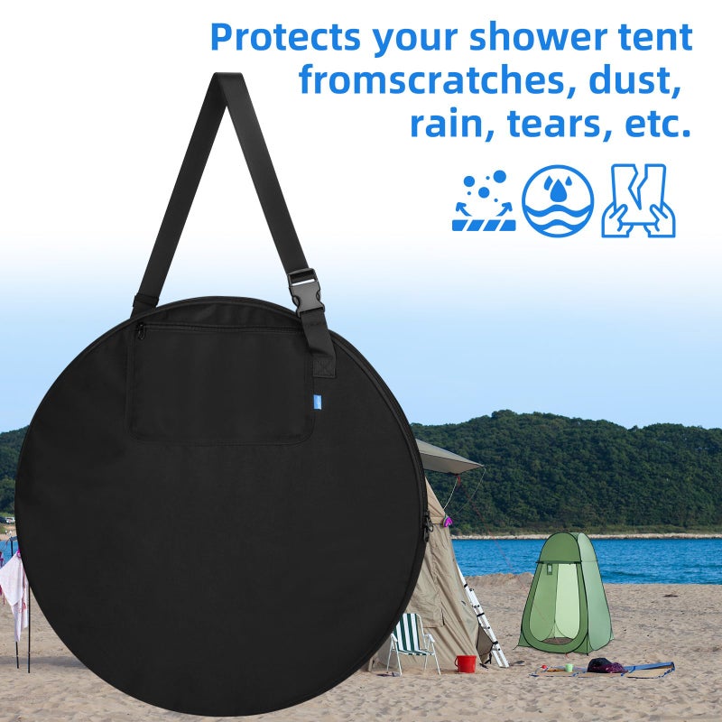 Xxerciz Carry Bag for Pop Up Privacy Shower Tent, Lightweight Replacement Bag with Shoulder Strap Compatible with Portable Toilet, Travel Storage Cover for Camping Beach (Only Bag) - Image 5