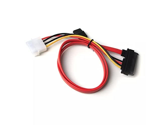 CABLESETC SATA 22pin 7+15pin Female to SATA Female Cable w/Molex IDE 4Pin Power 30cm,Multi-colored - Image 2