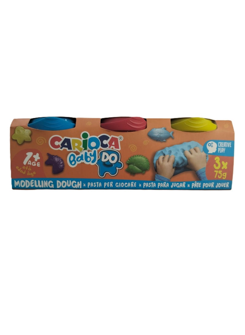 THE SET OF THREE COLOURED PLAY DOUGH
