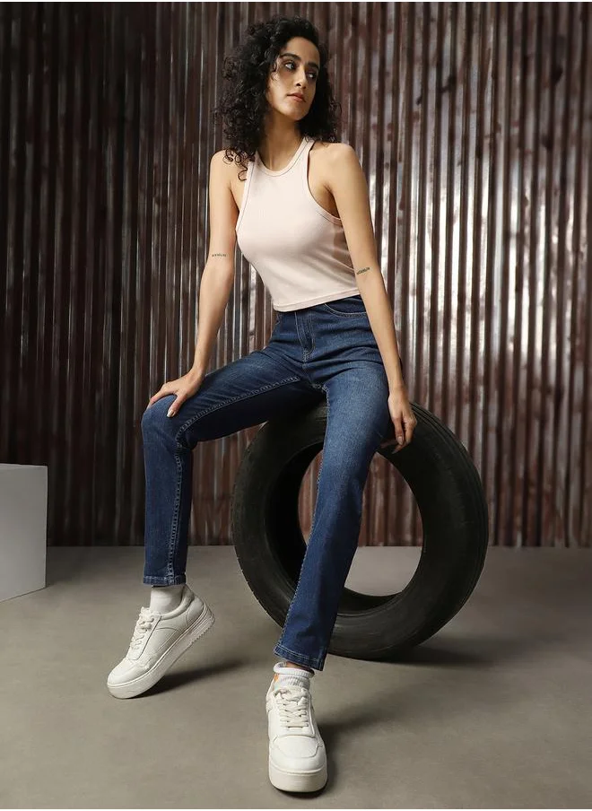 HIGH STAR Women Comfort Skinny Fit High Rise Heavy Fade Stretchable Jeans