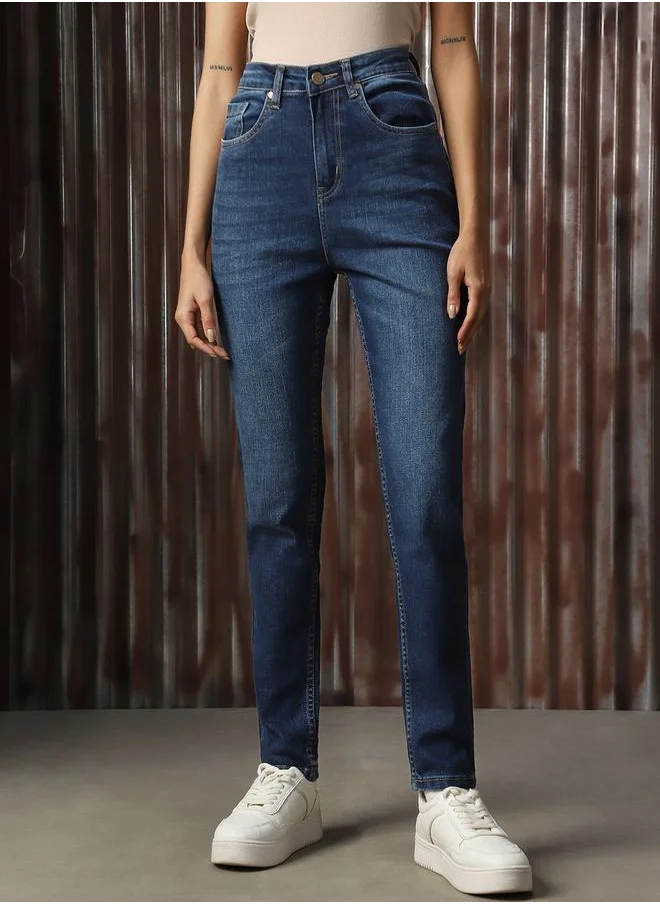 HIGH STAR Women Comfort Skinny Fit High Rise Heavy Fade Stretchable Jeans