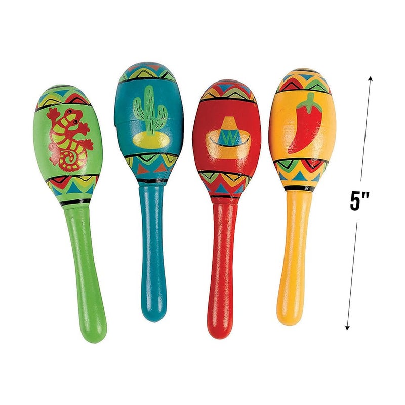 Fun Express 12 Pieces- Wooden Fiesta Maracas- Educational and Learning Activities for Kids - Image 3