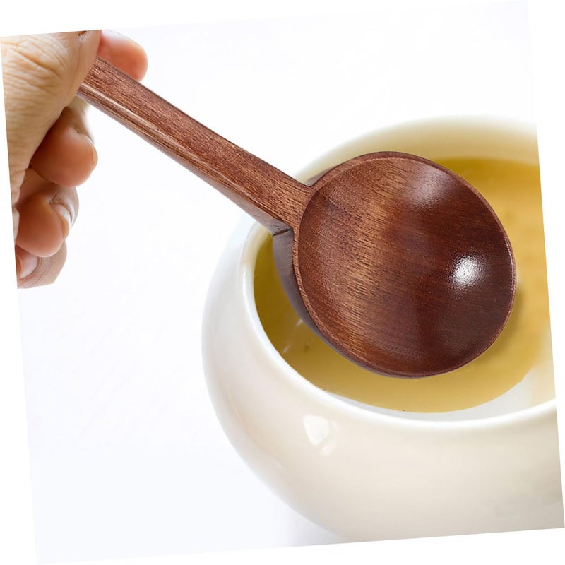 Wooden Asian Soup Spoon Ergonomic Handle for Ramen Dumplings and Porridge - Image 5