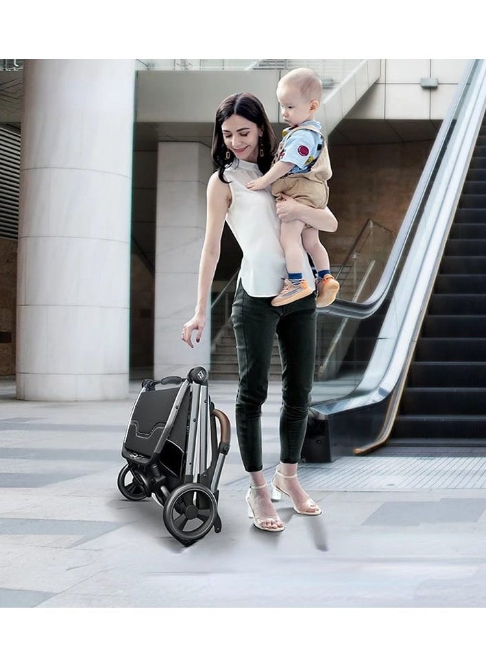 umbrella Stroller With Car Seat Umbrella X9 Luxury In Two Directions - Black  - Image 4