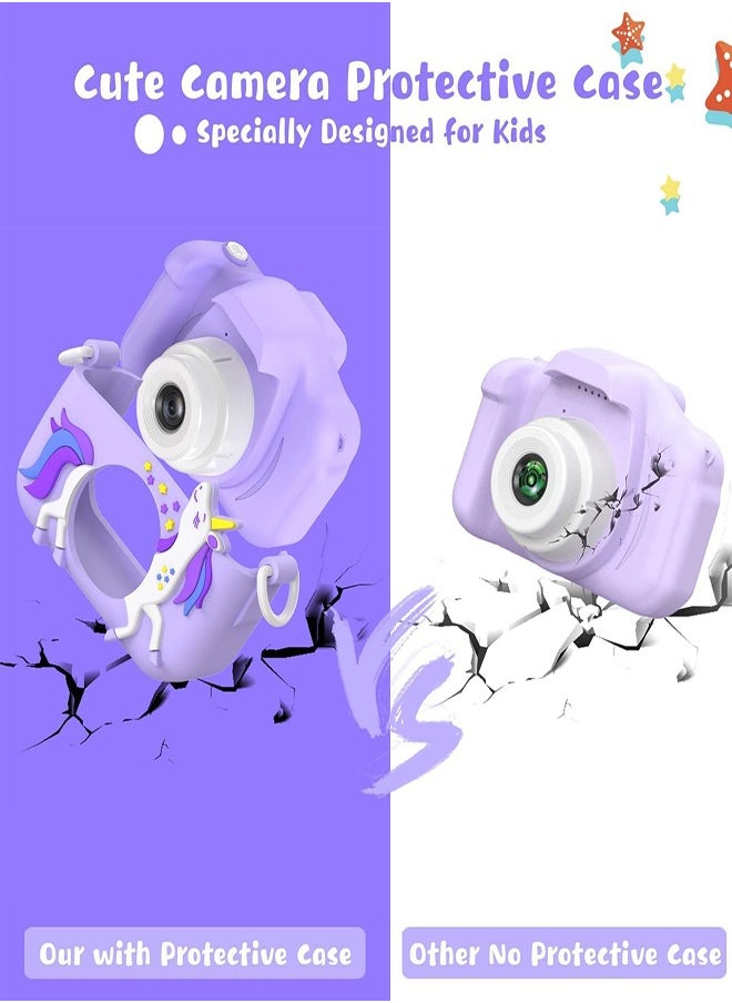 DMG TECH - 1080P HD Children's Camera 32GB Card 40MP Children's Digital Camera 3-12 Years Old Boy Birthday Gift (Purple) - Image 1