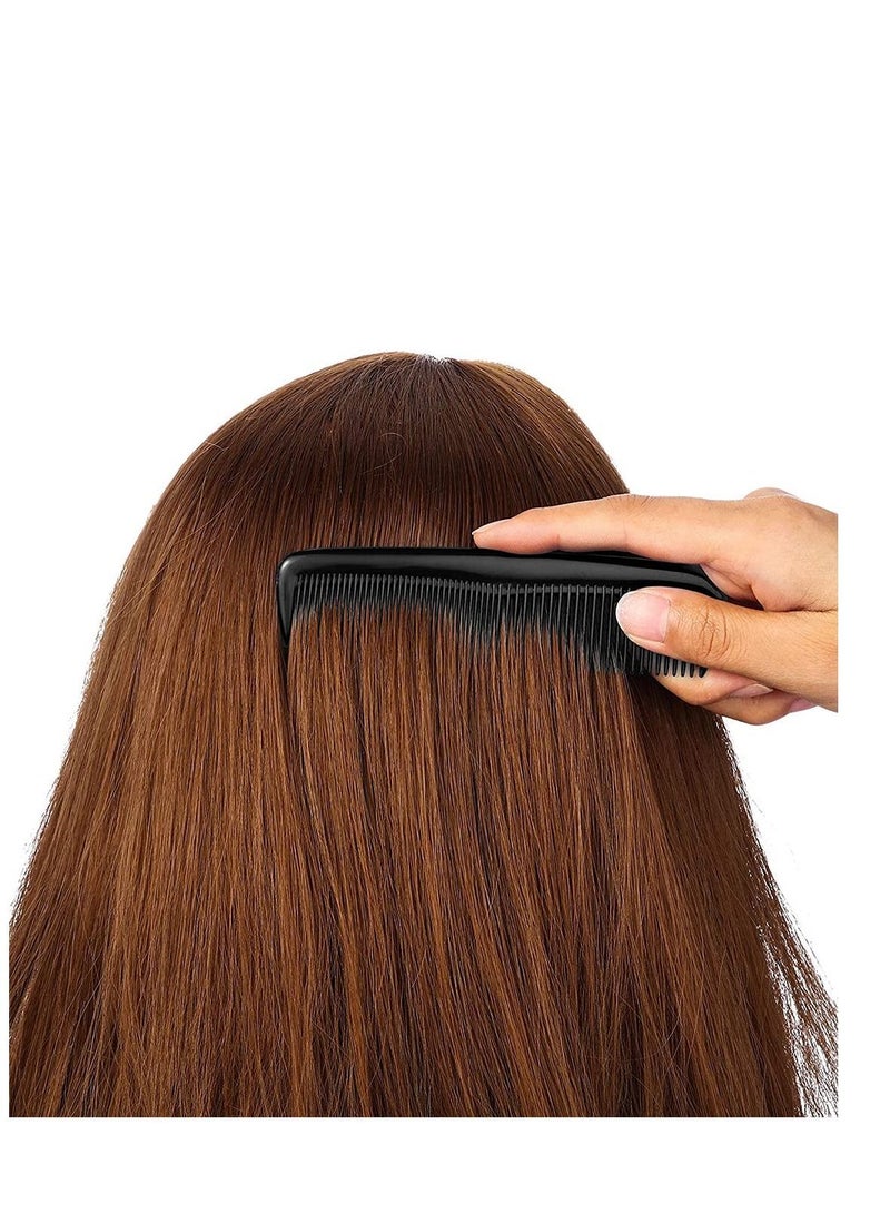 الأزرق جي دبليو 12 Pieces Hair Combs Set Brush for Women and Men Fine Dressing Mustache Comb Pocket Plastic Beard Sideburns Girls to Shape (Black) - Image 2