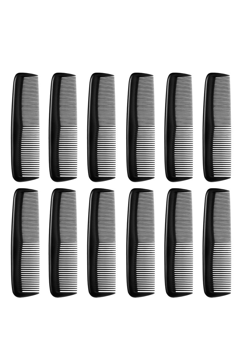 الأزرق جي دبليو 12 Pieces Hair Combs Set Brush for Women and Men Fine Dressing Mustache Comb Pocket Plastic Beard Sideburns Girls to Shape (Black) - Image 1