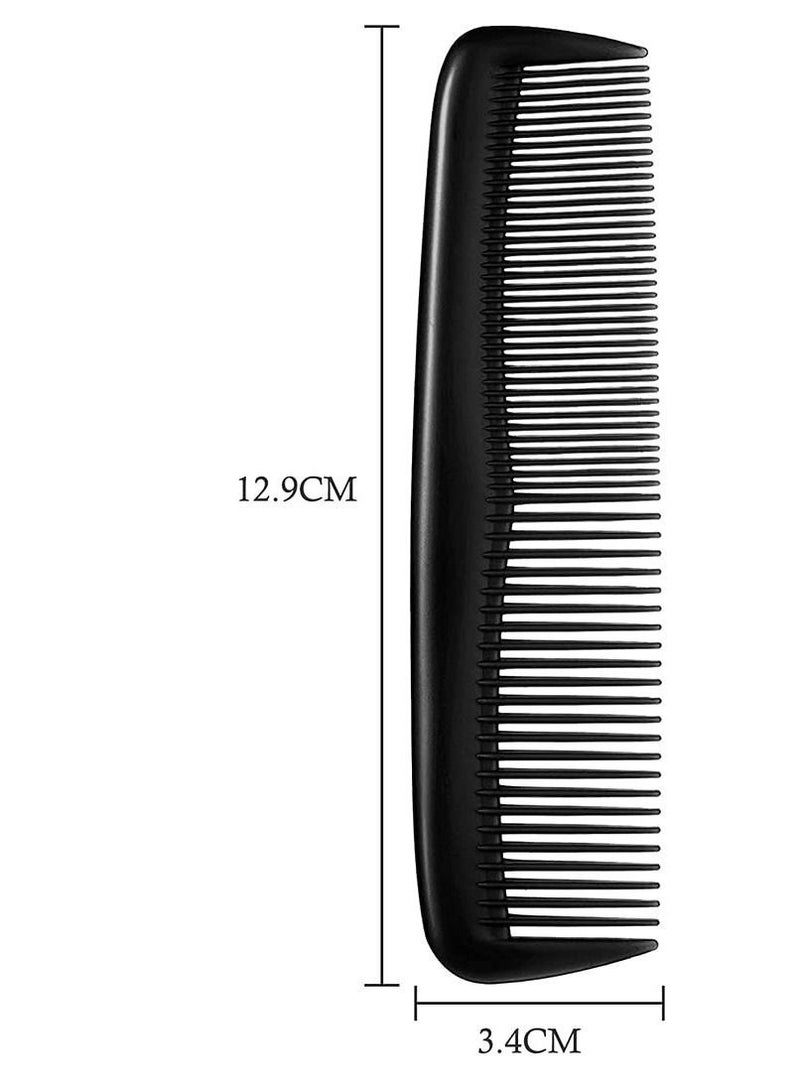 الأزرق جي دبليو 12 Pieces Hair Combs Set Brush for Women and Men Fine Dressing Mustache Comb Pocket Plastic Beard Sideburns Girls to Shape (Black) - Image 3