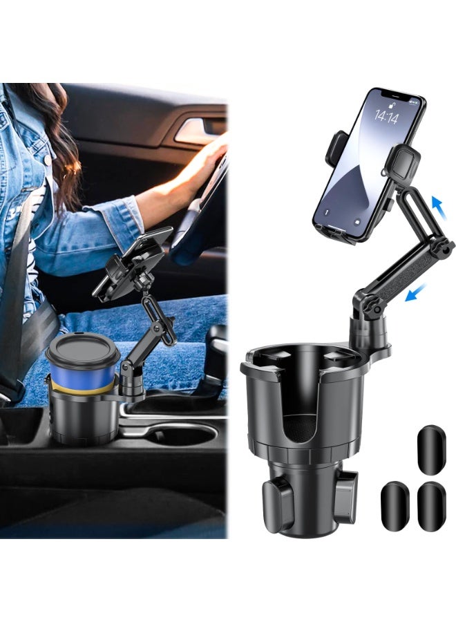 Car Cup Holder Mobile Phone Mount with Adjustable 360° Rotating Cradle for Smartphones - Image 2