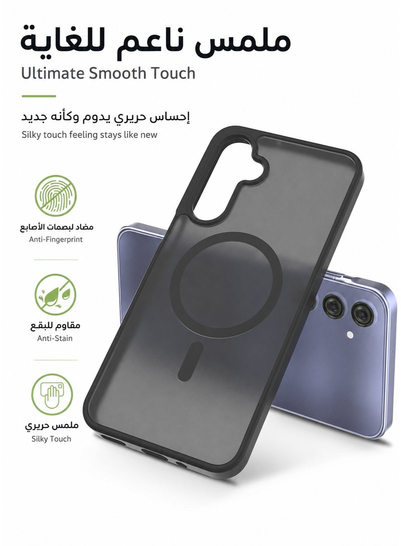 ORYXA Samsung Galaxy A16 Case, 2-in-1 Magnetic Cover with Screen Protector, Compatible with MagSafe, Shockproof Matte Slim Full-Protection Back Cover for Galaxy A16 5G/4G - Black - Image 2